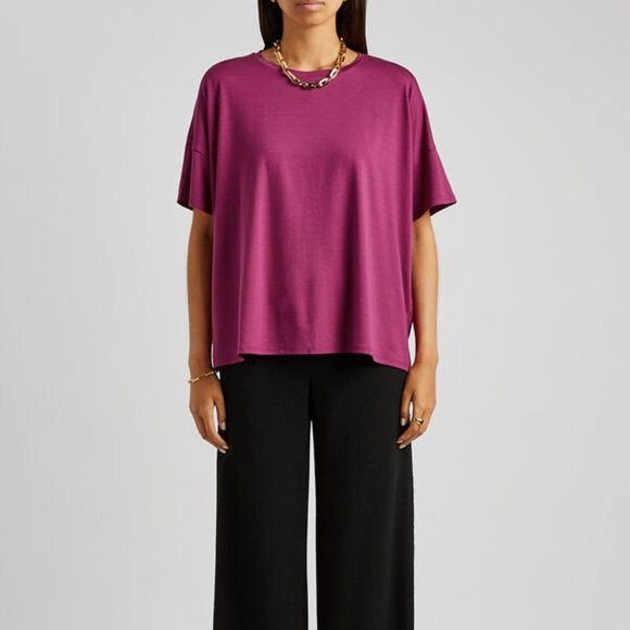 Eileen Fisher Tops - EILEEN FISHER Magenta Silk Linen Tunic